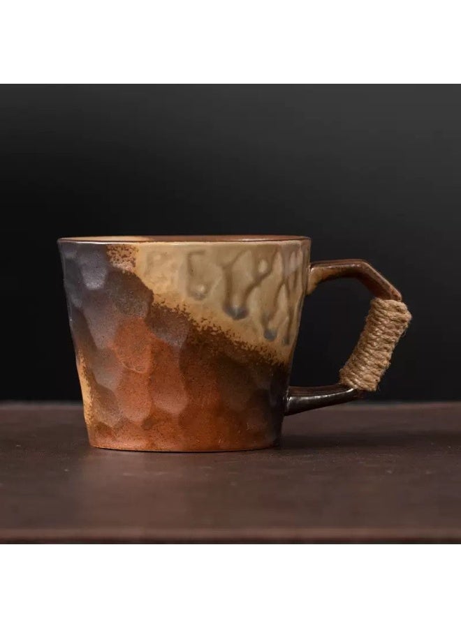 Clink Japanese Retro Mug Simple And Creative Coarse Pottery Coffee Cup Brown - Image 1